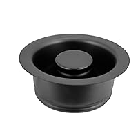 Westbrass D2089-62 3-Bolt mount Waste Disposal Flange & Stopper, Matte Black,1-Pack