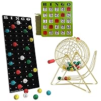 MR CHIPS Bingo Cage and Balls Set with 10 Shutter Slide Bingo Cards