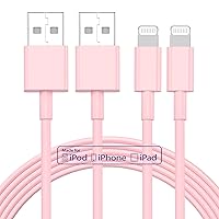 2pack 10ft iPhone Charger, [Apple MFi Certified] Long iPhone Charger Cord 10 ft, Apple Lightning to USB Cable, 10 Foot Fast Charging Cords for iPhone Charger 14/13/12/11/13 Pro/13 Max/X/XS/XR/XS,Pink