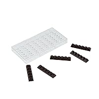 Restaurantware Pastry Tek 10.8 x 5.3 Inch Chocolate Bar Molds 10 Dishwashable Chocolate Molds - 8 Cavities Freezable Clear Polycarbonate Candy Molds For Protein and Energy Bar Easy To Release