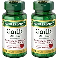 Nature's Bounty Garlic 2000mg, Tablets 120 ea (Pack of 2)