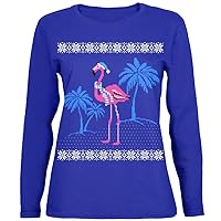 Flamingo Winter Ugly Christmas Sweater Womens Long Sleeve T Shirt