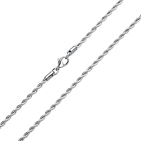 Unisex Classic Strong 3MM 040 Gauge Twist Cable Rope Chain Necklace for Men - Black IP Silver Tone Stainless Steel - 18 20 24 Inch