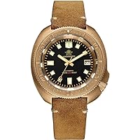ADDIESDIVE Bronze Watches Men's Analogue Watches Automatic Watch Men's 20 Bar Diving Watch AD2104, black, Retro