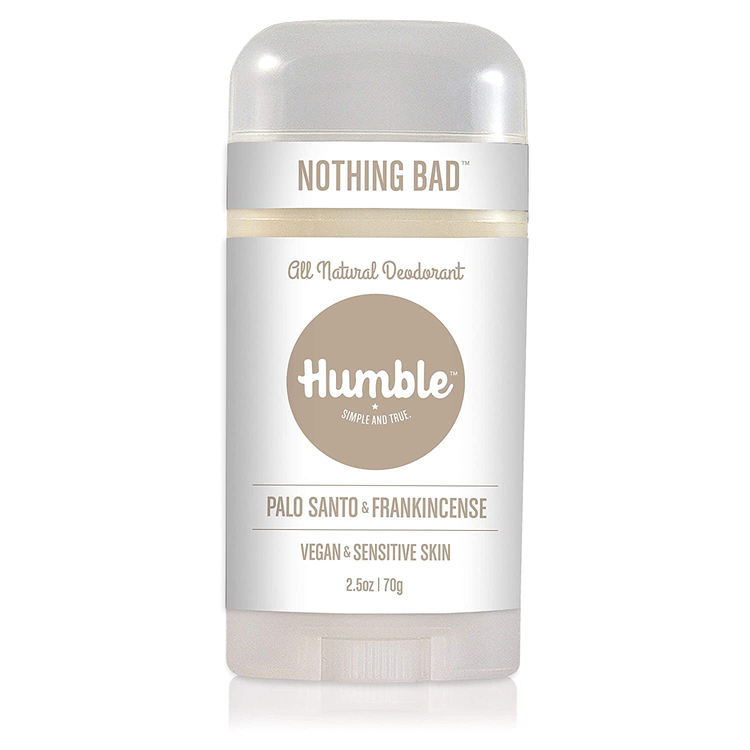 HUMBLE BRANDS Aluminum-Free Natural Deodorant for Women and Men, Cruelty-Free Vegan Deodorant, Formulated for Sensitive Skin, Palo Santo and Frankincense, 2.5 Ounce (Pack of 1)