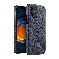Back Snap Series Lai Chee Pattern Premium Leather Snap Cover Case for Apple iPhone 12/12 Pro (6.1