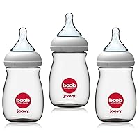 Joovy Boob Baby Bottles Made from Durable, Medical-Grade PPSU with CleanFlow Vent Technology to Prevent Nipple Collapse, Negative Pressure, and Colic Symptoms (5oz, 3pk)