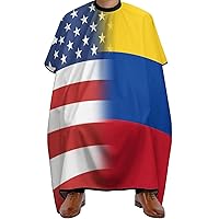 American and Colombian Flag Barber Cape Professional Hair Cutting Apron Hairdresser Cape Salon Cape for Men Women