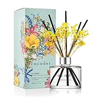 COCODOR Preserved Real Flower Reed Diffuser/Refreshing Air / 6.7oz(200ml) 1 Pack/Reed Diffuser Set, Oil & Sticks, Home Decor Office Decor, Fragrance and Gifts