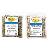 GERBS Raw Hulled Pumpkin Seed Kernels, Sunflower Seed Kernels BUNDLE, 32 ounce Bags, Top 14 Food Allergen Free, Non GMO, Vegan, Keto, Paleo Friendly