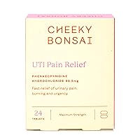 Cheeky Bonsai UTI Pain Relief | 24 Tablets - Fast Acting Pain Relief, Support Healthy Urinary Tract, Maximum Strength UTI Pain Relief