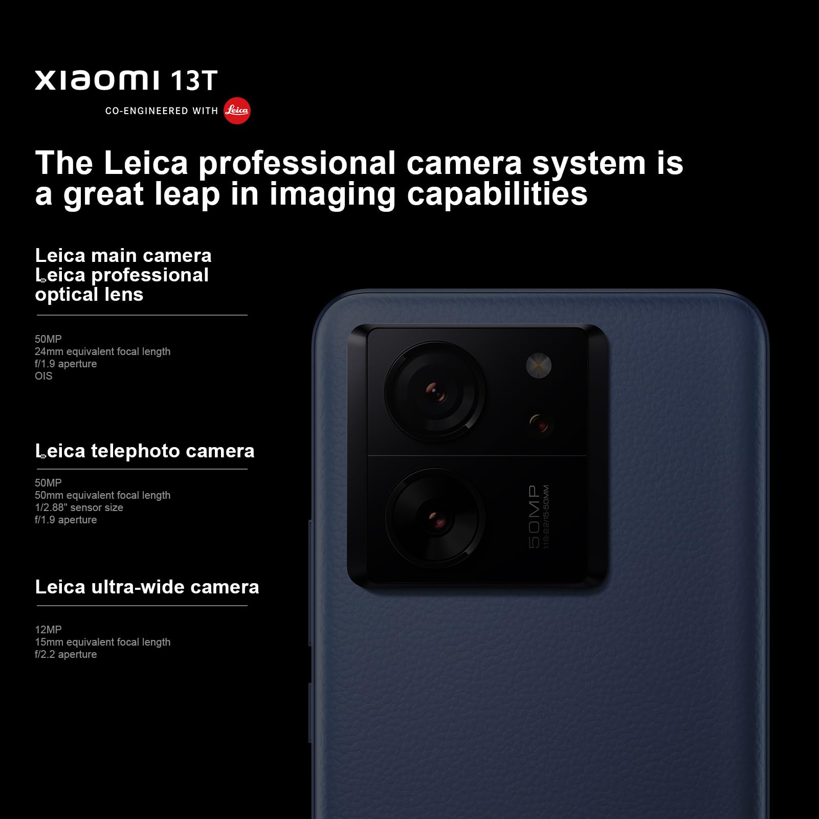 Xiaomi 13T Leica 5G + 4G LTE (256GB+8GB) Global ROM Unlocked Worldwide (Tmobile Mint Tello Global) 50MP Triple Pro Leica Camera 6.67