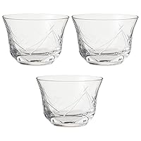 Toyo Sasaki Glass T-20112-C597 Cold Tea Glass, Pictoyomi, Kiriko Cold Tea Glass, Pine Needle Pattern, Dishwasher Safe, Made in Japan, Approx. 6.1 fl oz (185 ml), Pack of 3