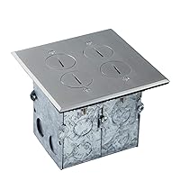Floor Box Coin Open Kit by Enerlites 975510-SS Electrical Outlet Receptacle, 2-Gang 20A Tamper/Weather Resistant Duplex Receptacle, Stainless Steel Cover Plate