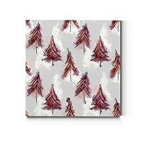 Renditions Gallery Christmas Tree Forest (Red) Wall Art, Cute Winter Artwork, Festive Holiday Patterned Decor, Premium Gallery Wrapped Canvas, Ready to Hang, 24 in H x 24 in W, Made in America