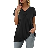 Blouses for Women, Womens T Shirts Short Sleeve Striped Color Block Leopard Casual Tops Workout Tops for Women
