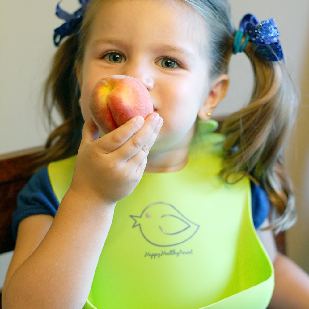Happy Healthy Parent Silicone Baby Bibs Easily Wipe Clean - Comfortable Soft Waterproof Bib Keeps Stains Off, Set of 2 Colors