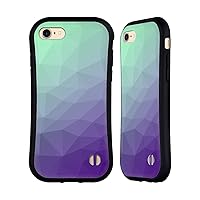 Head Case Designs Officially Licensed PLdesign Purple Green Ombre Geometric Hybrid Case Compatible with Apple iPhone 7/8 / SE 2020 & 2022
