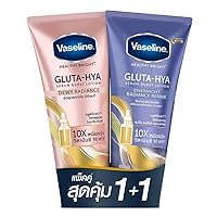 Vaseline Gluta - Hya Dewy Radiance Gluta - Hya OverNight Radiance Repair Serum Burst Body Lotion Size - 300ml Each Bundle Set (Pack Of 2)