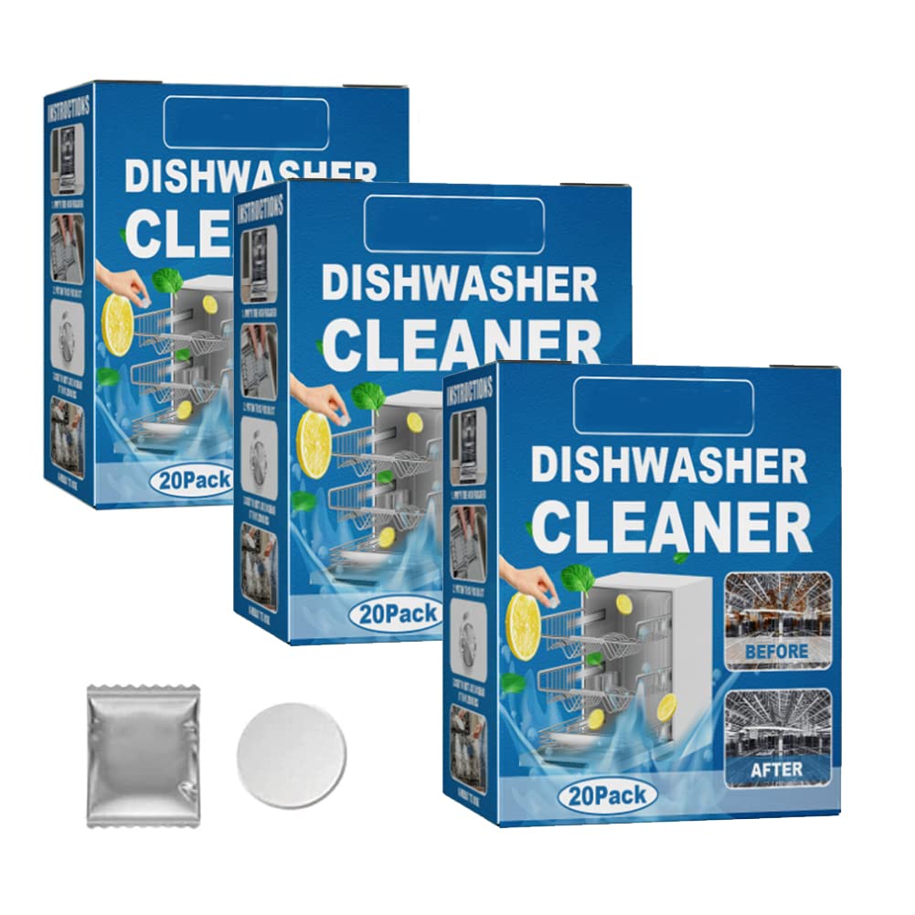 Dishwasher Tablets, 60 Pack Dishwasher Cleaning Tablets Removes Limescale Build Up, Deep Cleaning Efficient Dishwasher Cleaner for Dishwasher Cleaning Kitchen Tableware Care