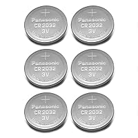 Panasonic CR2032 3V Lithium Coin Battery (Pack of 6)