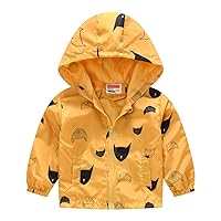 Dinosaur Snow Jacket Autumn Windproof Grils Kids Boys Jacket Coat Toddler Zipper Wool Coats for (Yellow J, 4-5 Years)