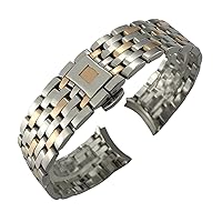16mm 19mm 20mm 316L Curved End Stainless Steel Watchband For Omega DE VILLE PRESTIGE Orbis Edition Watch Strap Folding Clasp