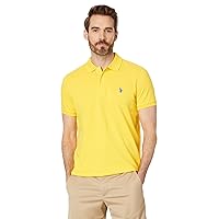 U.S. POLO ASSN. Men's Slim Fit Solid Pique Polo Shirt, Winning Yellow Large