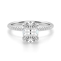 Kiara Gems 2.50 CT Oval Moissanite Engagement Ring 10K 14K 18K Solid Gold Moissanite Diamond Ring 925 Sterling Silver Solitaire Engagement Rings, Wedding Ring For Women
