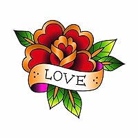 Rose Love Tattoo Art Design - Full Color Vinyl Decal Sticker for Instant Pot Instapot Pressure Cooker