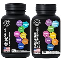Thermogenic Multi Collagen Burn and Bariatric Multivitamin with Iron - General Wellness Bundle