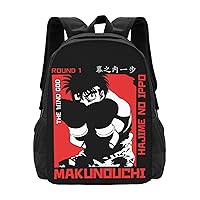 Anime Hajime no Ippo Backpack Cartoon Large Capacity Backpacks Laptop Backpack Lightweight Canvas Shoulder bag Outdoor Travel 16-Inch Black