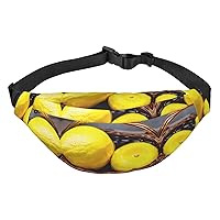 One Basket Lemon Adjustable Belt Hip Bum Bag Fashion Water Resistant Hiking Waist Bag for Traveling Casual Running Hiking Cycling