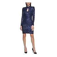 Vince Camuto Womens Sequined Keyhole Bodycon Dress