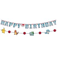 Pokemon Paper Party Banner Kit (Pack of 2) - Easy to Hang Colorful Party Supplies, Ideal Party Decorations for Birthdays, Pokemon Themed Events & Kid's Parties