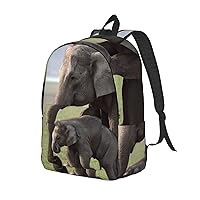 Canvas Backpack For Women Men Laptop Backpack Big Ears Elephant Travel Daypack Lightweight Casual Backpack