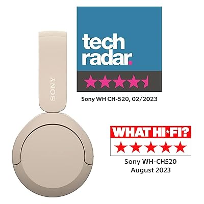  Sony Wireless Bluetooth Headphones - Up to 50 Hours Battery  Life with Quick Charge Function, On-Ear Model - WH-CH520C.CE7 - Limited  Edition - Cappuccino/Beige : Electronics