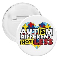 Autism Awareness Heart Round Tinplate Badge Lightweight Badge Lapel Tie Pin Funny Brooch Tag for Clothing Bags Decoration