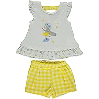 Baby Girl 2-Piece Top and Shorts Set, 100% Cotton Clothing Set for Girls, Stylish Outfit for Baby and Toddler