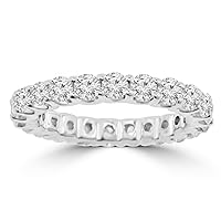 2.21 ct Ladies Round Cut Diamond Eternity Wedding Band (Color G Clarity SI-1) in 14 kt White Gold