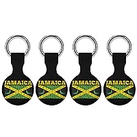 Flag of Jamaica Soft Silicone Case for AirTag Holder Protective Cover with Keychain Key Ring Accessories