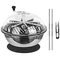 iPower 24 inch Bud Leaf Bowl Trimmer Twisted Spin Cut with Upgraded Gears Sharp Stainless Steel Blades, for Hydroponic Plant/Flower, Silver