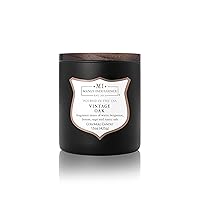 Vintage Oak Scented Jar Candle for Men, Wood Wick Candle, 15 oz - Bergamot, Lemon, Sage & Rustic Oak - Up to 60 Hours Burn, Soy Blend Wax, USA Poured