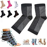 6 Pairs Dr Sock Soothers Socks Anti Fatigue Compression Foot Sleeve Support Brace Sock For Men & Women, Copper Foot Compression Sleeve For Pain (S/M)