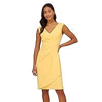 Adrianna Papell Women's Crepe Draped Overlay Dress