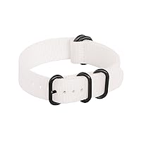 Clockwork Synergy - XL 5 Ring Heavy NATO Watch Band Straps - White - 26mm for Men Women