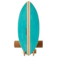 XCMAN Surf Balance Board Trainer with Roller Wooden Exercise Balancing Stability Trainer - Non Slip Surface for Adults Kids|Balance Board for Surfing,Snowboarding,Skateboarding,Hockey,Yoga Training