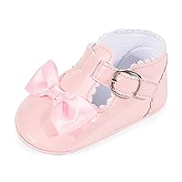 Baby Girls Bowknot Mary Jane Flats Soft Rubber Sole Toddler Walking Shoes Infant Princess Crib Wedding Dress Shoes