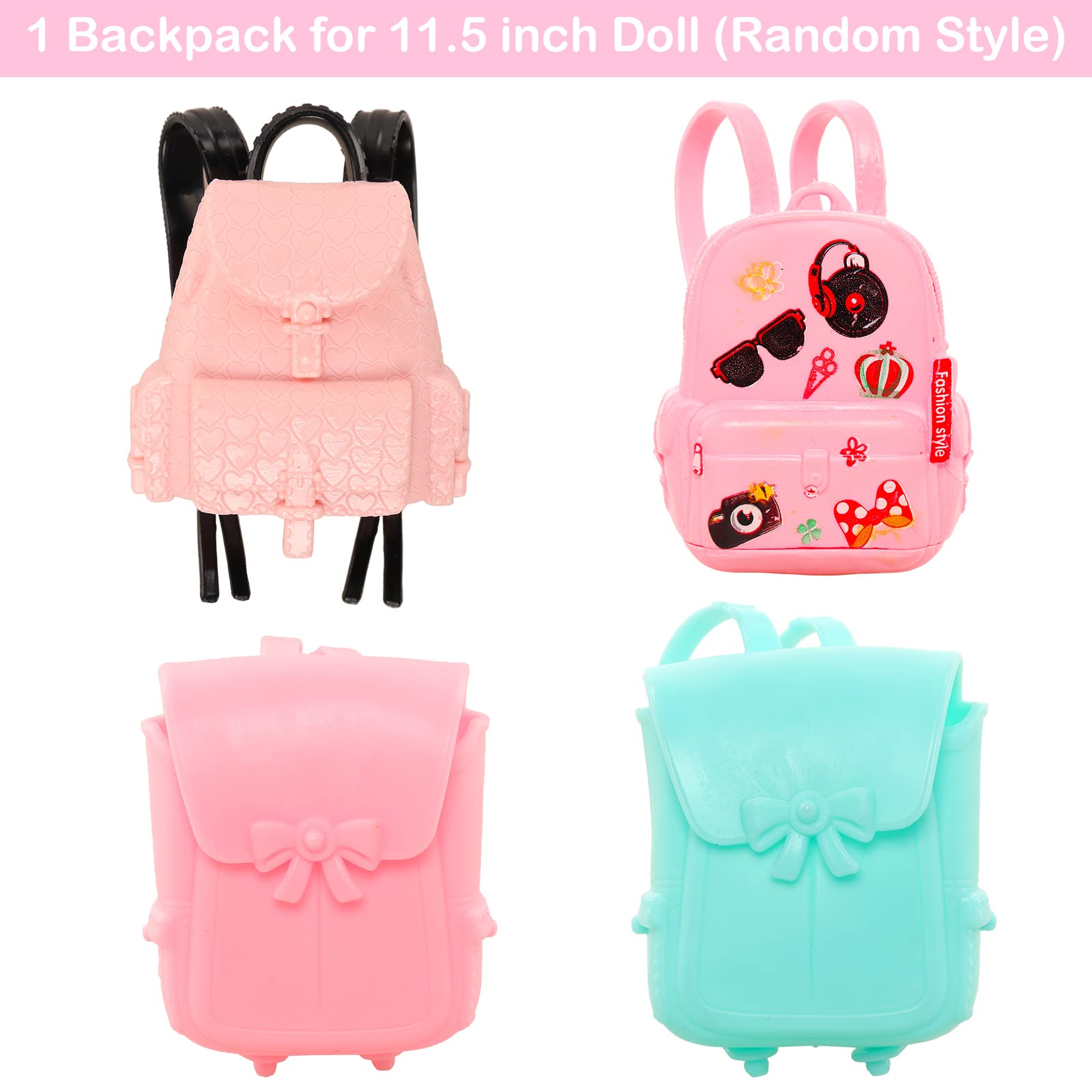 30 Pcs Doll Travel Playset 1 Luggage 1 Backpack 5 Doll Clothes 8 Travel Accessories 12 Toiletries1 Sunglasses for 11.5 Inch Girl Doll(Doll NOT Include)