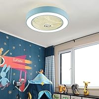 Ceiling Fans with Lamps,Ceiling Fan Light, Remote Control Silent Chandelier Led Dimming Ceiling Fan with Lighting Ultra Quiet Dimmable Interior Ceiling Lamp/Blue